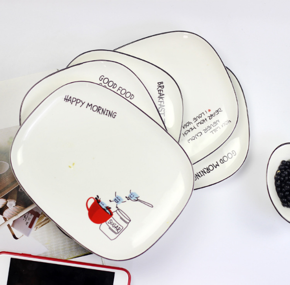 custom Chinese porcelain dinner ceramic plate tableware set