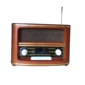 Hot selling antique wooden usb radio with AM FM clock