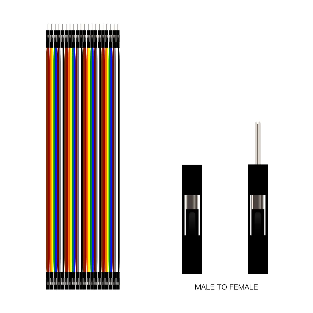 Wholesales 40pin 20cm Breadboard Wire Jumper Male to Male to Female Female to Female Multicolored Dupont Ribbon Cables