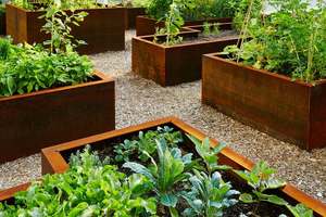 Al aire libre plaza de acero Corten de jardín camas para plantador - Product Image 2