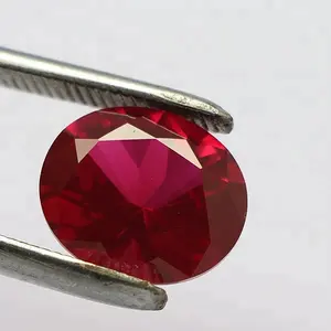 Рубиновый камень, красный корунд овальной формы, рубиновый камень 5 # ювелирные изделия wuzhou Hanyu