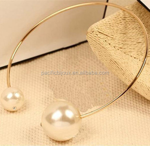 Latest Fashion Style Choker Two Pearl Necklace and <strong>Bracelet</strong> Jewelry Set <strong>Torque</strong> Jewellery Set - Product Image 3