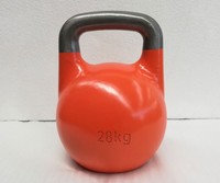 Kettlebell de compétition à fond plat en acier revêtu de couleur, équipement de gymnastique, prix d'usine, 4-48 KG