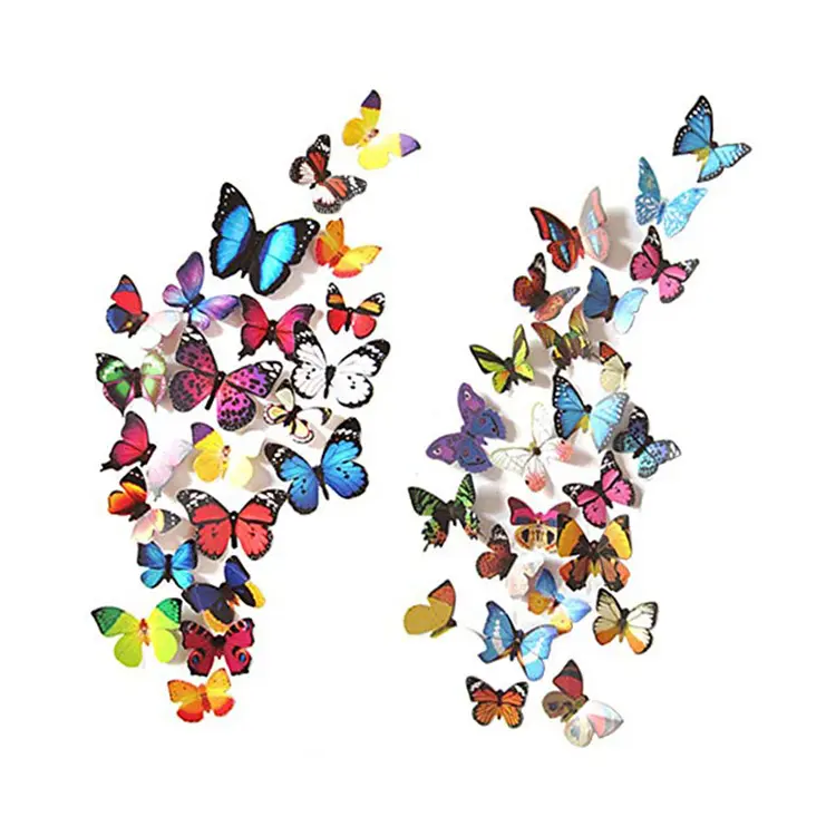 Wholesale vinyl 3D decorative butterfly Wall Stickers for home decoration