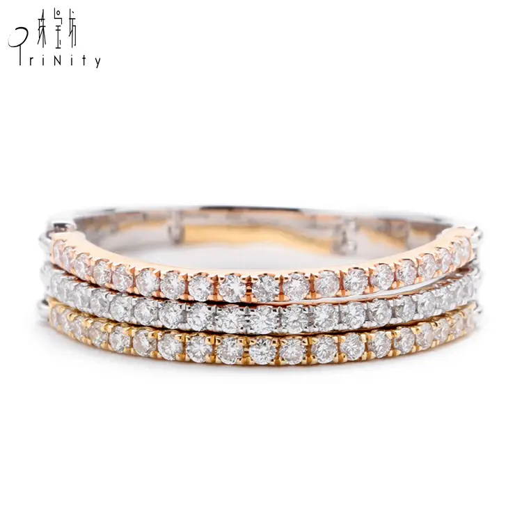 Jewellery Shinning Wedding 18K White Gold 18K Rose Gold 18K Yellow Gold Diamond Rings For Couples