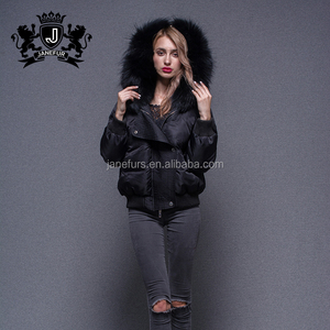 Mode <span class=keywords><strong>Noir</strong></span> Vers Le Bas Plume Manteaux D'hiver Bomber Veste <span class=keywords><strong>Tissu</strong></span> Pour Les Femmes - Product Image 3