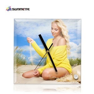 Sunmeta luxe 200*200*5mm en verre de sublimation <span class=keywords><strong>photo</strong></span> avec horloge (BL-26) - Product Image 1