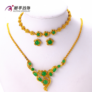 Xuping China 24K color oro esmeraldas colorados estilo innovativo set de joyas para mujeres - Product Image 2