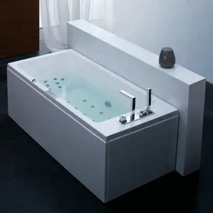 Acrylic Phiến Đá Cẩm Thạch Kết Hợp Không Khí & Whirlpool Massage Bồn Tắm Nóng, Đơn Lập Trong Nhà Góc Bồn Tắm