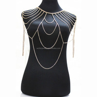 Collier en chaîne sexy, chaîne en or, bijoux pour le corps, 1 pièce