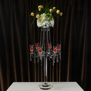 Hermoso <span class=keywords><strong>de</strong></span> pie decoración <span class=keywords><strong>de</strong></span> <span class=keywords><strong>la</strong></span> boda alto <span class=keywords><strong>candelabro</strong></span> <span class=keywords><strong>de</strong></span> cristal - Product Image 5