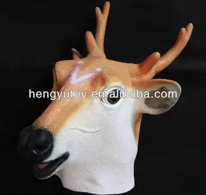 2013 Реалистичная маска головы оленя на всю голову животное маскарадное платье горячая Распродажа латексный Рождественский костюм оленя