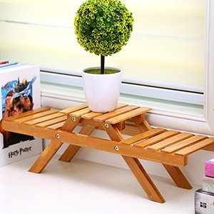 En gros en bois plante debout et bambou fleur titulaire rack pot plateau boîte stand - Product Image 4