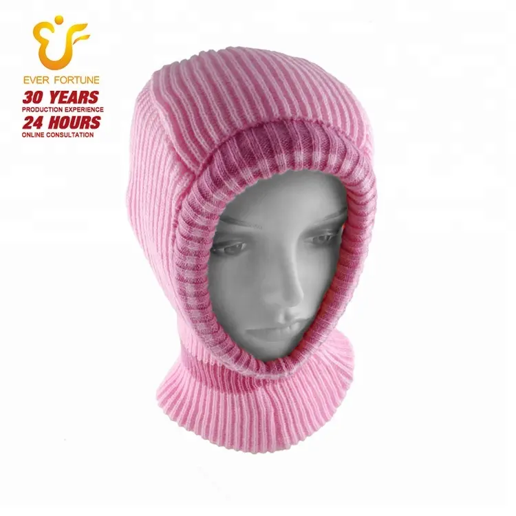 Bonnet de Ski personnalisé, cagoule à capuche, tricot doux et chaud, bonnet acrylique pour enfants filles, couvre-cou unisexe