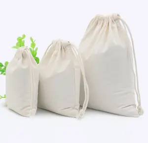 कपास पर्यावरण पुन: प्रयोज्य महिलाओं पुरुषों यात्रा दुकानदार ढोना भंडारण बैग Drawstring शॉपिंग बैग