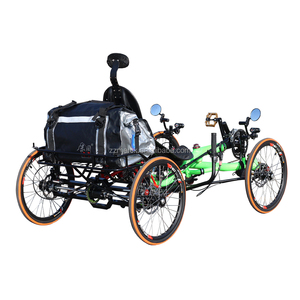 एल्यूमीनियम मिश्र धातु 4 पहिया पतली टायर लेटा हुआ Trike, वयस्क टूरिंग उपयोग Reclining Quadricycle लेटा हुआ चक्र - Product Image 3
