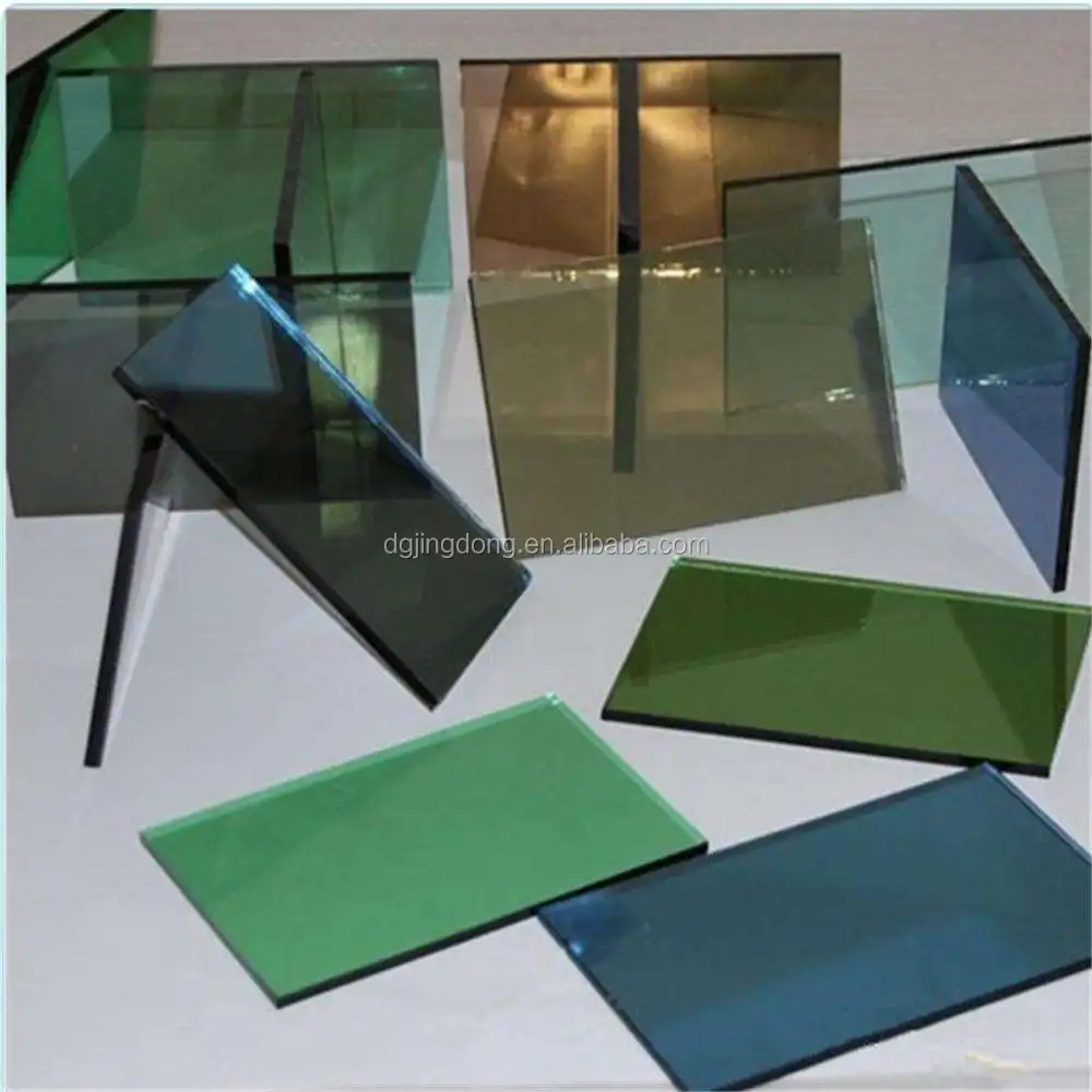 Gekleurde Glazen Grote Maat Blauw Getinte Spiegel Glas Blad Building De Vensterglas