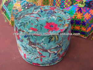 100% fait à la main indien coton Vintage 18 \ "brodé Patchwork pouf pouf coussin nouveau positionneur fonctionnel oreillers - Product Image 2