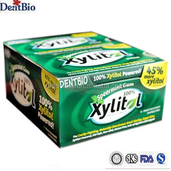 Maçaneta halal com xylitol puro, mastigação de gengiva