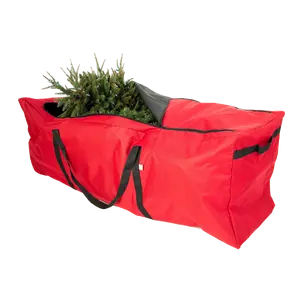 Frush Red Canvas Christmas Tree Zipper Storage Bag, Large For 9 Foot Tree protect aganist dust and insects