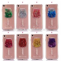 Coque de téléphone portable en gel TPU liquide sable liquide brillant rouge à bas prix pour iPhone 5 5S SE