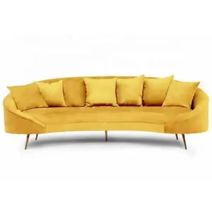 Hot -sale Luxury Design good quality velvet Sofa with lounge chair Hotel lobby