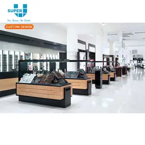 Modern Commercial Cosmetics Retail Store Interior Design Ideas Customized Wooden Display Design for Shopping Mall Makeup Kiosk