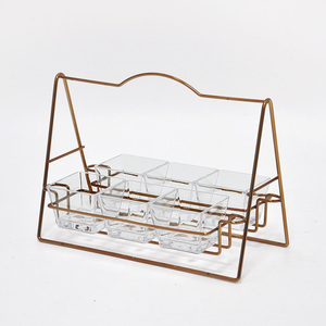 Nouveaux produits plateau de fruits en plastique de couleur orange acrylique avec fourchettes - Product Image 4