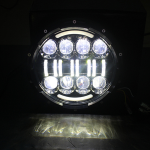 ไฟหน้า LED 7นิ้วพร้อมแหวนรัศมีสีเหลืองอำพัน,สัญญาณไฟเลี้ยวสำหรับ Jeep Wrangler JK Lada <span class=keywords><strong>Niva</strong></span> 4X4 Suzuki Samurai มอเตอร์ไซค์ - Product Image 6