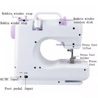 Machine à coudre domestique pratique automatique portable électrique multifonction chanteur vêtements surjet 12 points domestique