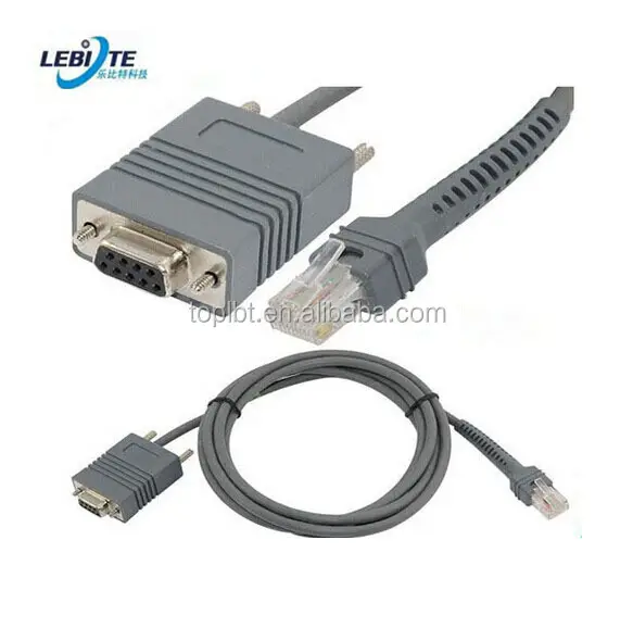 RS232 to RJ50 Cable with DC Power for CBA-R08-S07ZAR Symbol Barcode Scanner cable