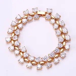 72153 cz indian fashion jewelry wholesale 18k gold white stone different korea style friendship bracelets