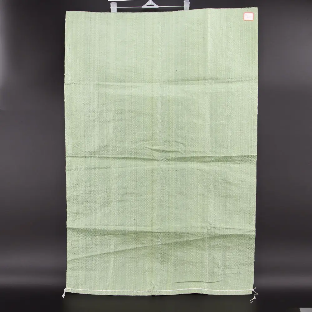 Дешевая зеленая зернистая сумка для риса 50 кг, переработанные ПП тканые мешки