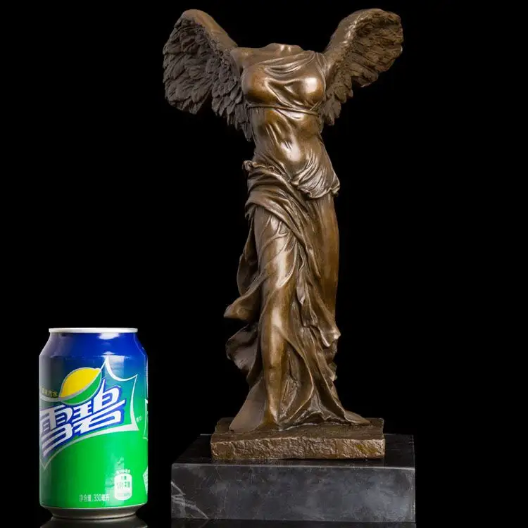 Classico In Metallo Smalto Bronzo Alato Vittoria Samothrace Scultura Nick Senza Testa di Angelo Statua Greca