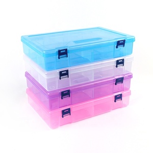 Mejor Venta de doble hebilla 10 rejilla de plástico transparente caja de almacenamiento con divisores - Product Image 5