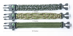 Pulsera de Paracord de Plástico 5 en 1 para Exteriores con Pedernal, Brújula, Silbato de Emergencia y Hebilla Raspador - Product Image 3