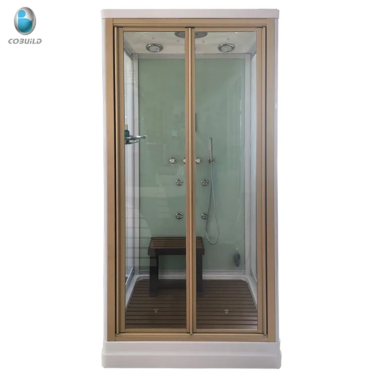 Salle de bain de luxe avec cadre en aluminium, couleur or, livraison gratuite