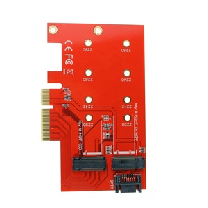 Adaptador Convertidor de Tarjeta de <span class=keywords><strong>2</strong></span> Puertos NGFF <span class=keywords><strong>M</strong></span>.<span class=keywords><strong>2</strong></span> B+<span class=keywords><strong>M</strong></span> Key SSD a PCI-E PCI Express 4X 4Lane de DAILYETECH - Product Image 1