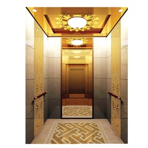 Passenger Home Elevator Golden Designer Cabin for Hotel Lift