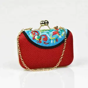 Bolso de noche de terciopelo bordado de estilo chino personalizado, bolso de mano para fiesta de boda, bolso de mano forjado de lujo para mujer, bolso de joyería para Cena - Product Image 1