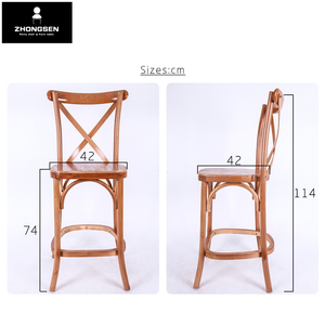Chaises de tabouret de Bar à dos croisé de couleur <span class=keywords><strong>Nautre</strong></span> pour Bar d'hôtel et de Restaurant - Product Image 4