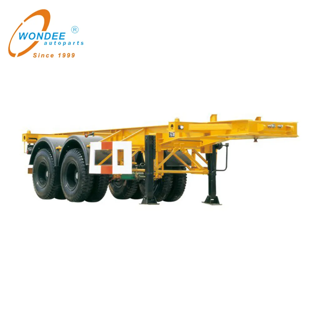 High Quality 40T 3 Axle Skeletal Container Truck Trailer