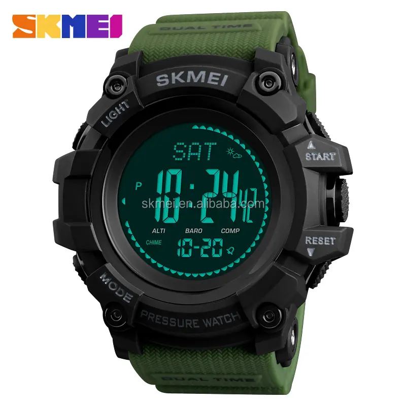 Relojes Hombre Men Dual Time Pedometer Watch Skmei 1358 Compass Watch By China Factory