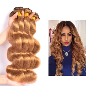 N & F Honig blond Malaysian Hair Weave Bundles Körper welle #27 Farbe 100% Echthaar Bündel Remy Hair Weaves