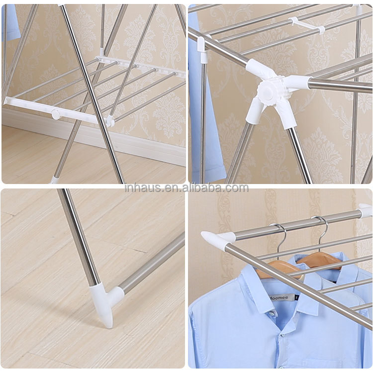 Haute qualité intérieure PP enduit en acier tissu sèche-stand pliable suspendus étendoir linge table pliante sèche-linge rack