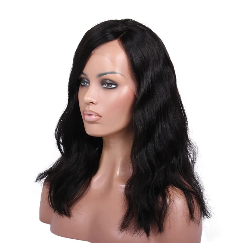 Perruques Kim Kardashian Lace Front wig sans colle Remy, perruque naturelle indienne, cheveux ondulés, coupe au carré décoiffé, longueur aux épaules, 100%