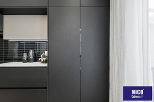 NICOCABINET Simple Modern Kitchen <strong>Cupboard</strong> Black Design Includes <strong>Sink</strong> Hinge Faucet Drawer Basket Marble Laminate Resin - Product Image 6
