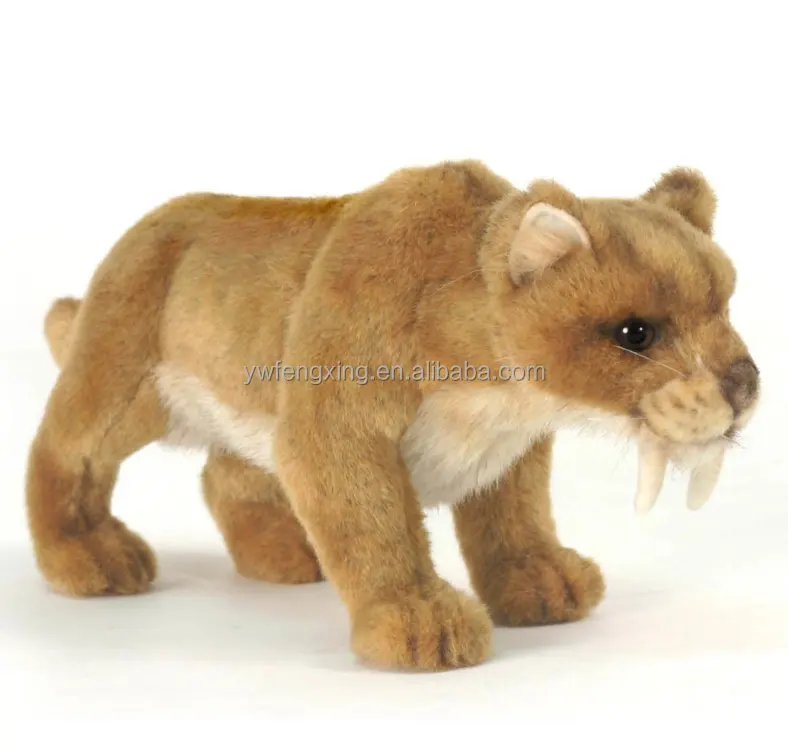SABER tigre dientes de pie realista suave lindo animales de peluche de juguete 31cm