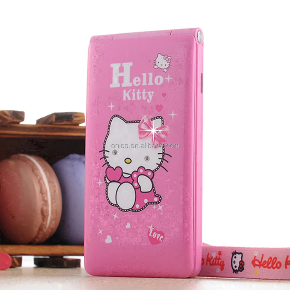 D10 hallo kitty flip dual sim handy für kinder Spreadstrum 6531 touch screen flip dual sim handy