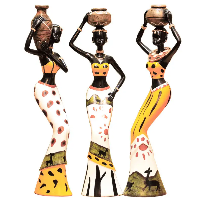 कस्टम छोटे राल इनडोर सजावटी थोक अफ्रीकी अमेरिकी मूर्तियों